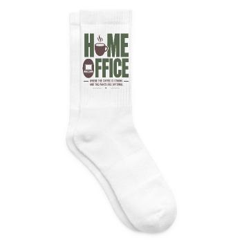 Home Office - where the coffee is strong & Pants  - Tennissocken - Weiß - Rechts