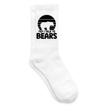 Bärensilhouette Statement - Tennissocken - Weiß - Rechts