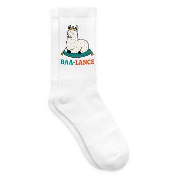 Baa-Lance – Königliches Lama in Balance - Tennissocken - Weiß - Rechts