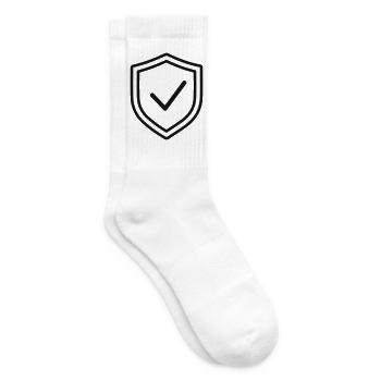 Sicheres verifiziertes Schildlinien-Symbol - Tennissocken - Weiß - Rechts