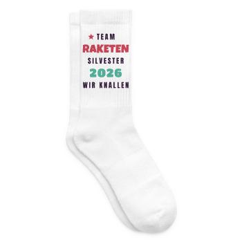 Team Raketen Silvester 2026 wir knallen Party - Tennissocken - Weiß - Rechts