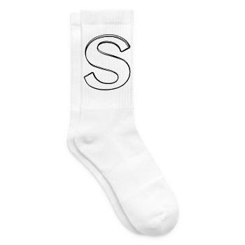 Buchstabe S handgezeichnet - Tennissocken - Weiß - Rechts