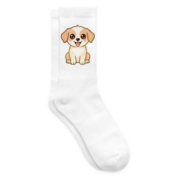 Happy Puppy – Cute Dog Vibes - Tennissocken - Weiß - Rechts