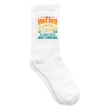 Ich bin ein Schweißer, den ich nicht reparieren kann – Schweißhumor - Tennissocken - Weiß - Rechts