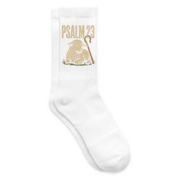 Psalm 23 Der Herr ist mein Hirte Lamm und Stab - Tennissocken - Weiß - Rechts