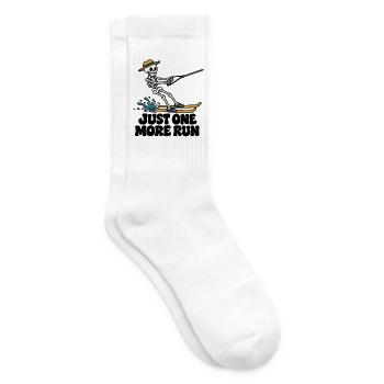 Just One More Run – lustiges Wasserski-Skelett - Tennissocken - Weiß - Rechts