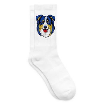 Aussie Australian Shepherd - Tennissocken - Weiß - Rechts