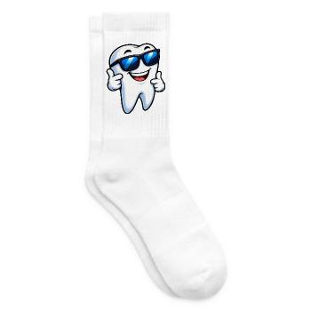 Sonnenbrillen-Zahn Statement - Tennissocken - Weiß - Rechts