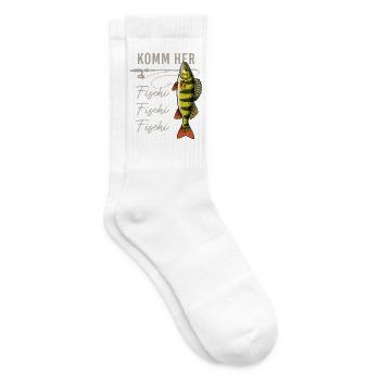 Komm her Fischi Angler Rute Barsch Wasser - Tennissocken - Weiß - Rechts