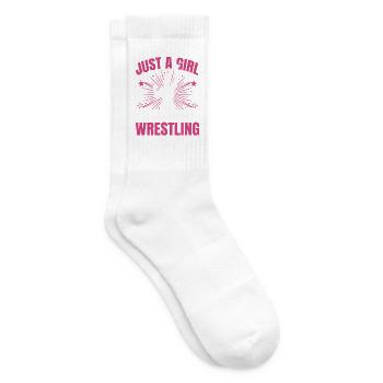 Just a Girl Who Loves Wrestling – Mädchen-Wrestlerin - Tennissocken - Weiß - Rechts