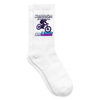 MTB – Wer nicht stürzt fährt nicht am Limit - Tennissocken - Weiß - Rechts