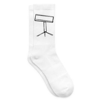 Notenpult handgezeichnet - Tennissocken - Weiß - Rechts