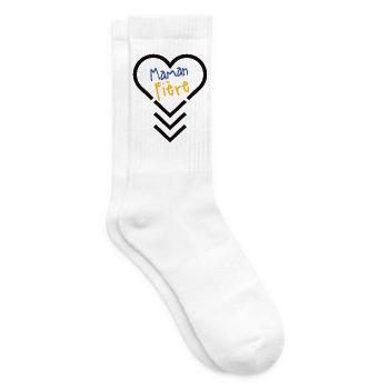 Maman fière d'une personne atteinte de trisomie 21 - Tennissocken - Weiß - Rechts
