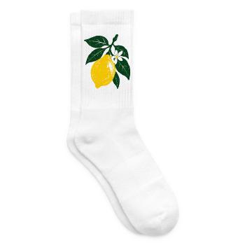 Gelbe Zitrone - Tennissocken - Weiß - Rechts