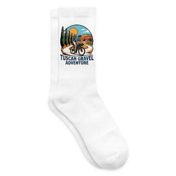 Toskanische Schotter-Abenteuer-Radfahren Pop Art - Tennissocken - Weiß - Rechts