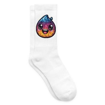 Bunter Wassertropfen - Tennissocken - Weiß - Rechts