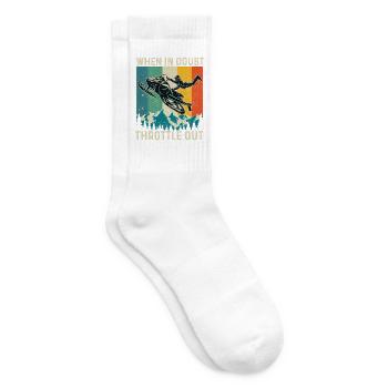 Im Zweifel Gas geben – Schneemobil-Schlittenfahrer - Tennissocken - Weiß - Rechts