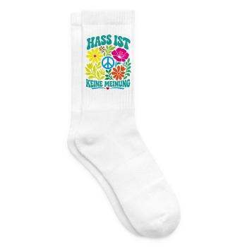 Hass ist keine Meinung - Tennissocken - Weiß - Rechts