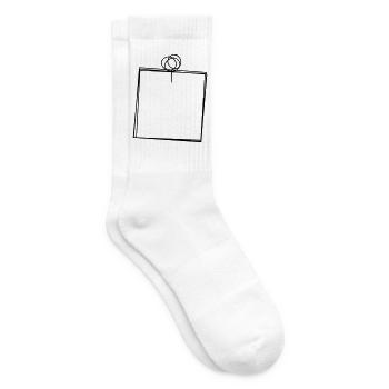 Pinnwandzettel handgezeichnet - Tennissocken - Weiß - Rechts