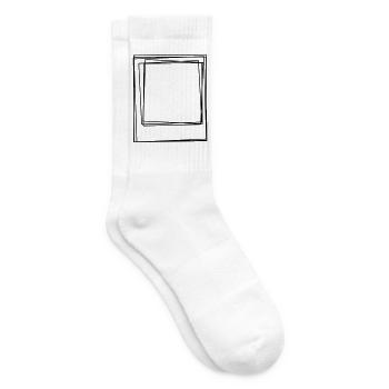 Sofortbild handgezeichnet - Tennissocken - Weiß - Rechts