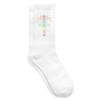 Lotusblume Sieben Chakren – Yoga Meditation Zen - Tennissocken - Weiß - Rechts