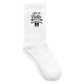 Das Leben Ist Besser Mit Meinem Border Collie-hund - Tennissocken - Weiß - Rechts