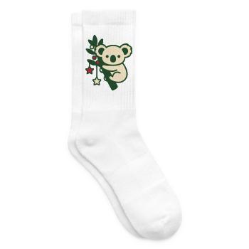 Weihnachts Koala Stern Grafik - Tennissocken - Weiß - Rechts