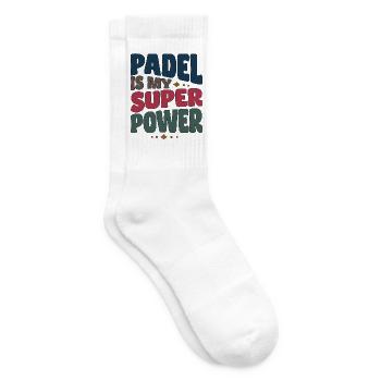 Padel Spielerin Spieler Padel is my Superpower - Tennissocken - Weiß - Rechts