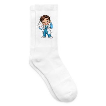 Zahnarzt Kawaii Style – Süßes Dentalmotiv - Tennissocken - Weiß - Rechts