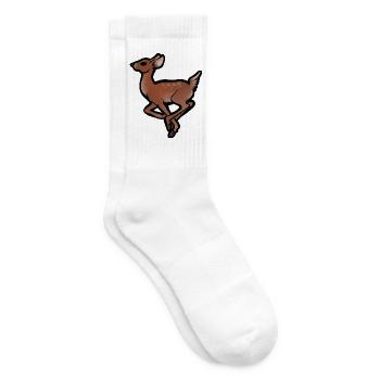 Rehkitz-in-Bewegung-Silhouette - Tennissocken - Weiß - Rechts