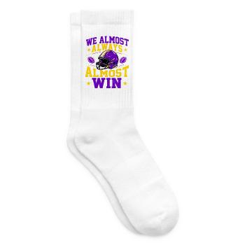 Wir gewinnen fast immer – lila und goldener Fan - Tennissocken - Weiß - Rechts