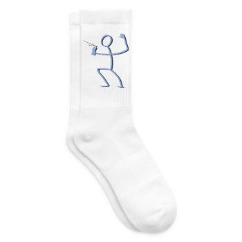 Blauer Strichmensch Spritz Graffiti Spray - Tennissocken - Weiß - Rechts