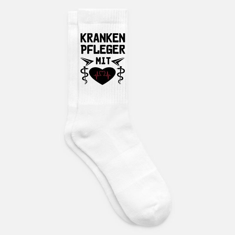 Krankenpfleger mit Herz Geschenk - Tennissocken - Weiß