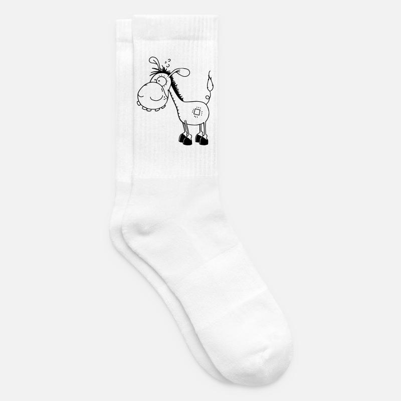 Esel - Langohresel - Eselchen - Tennissocken - Weiß