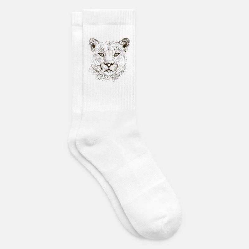 Wildkatze - Tennissocken - Weiß