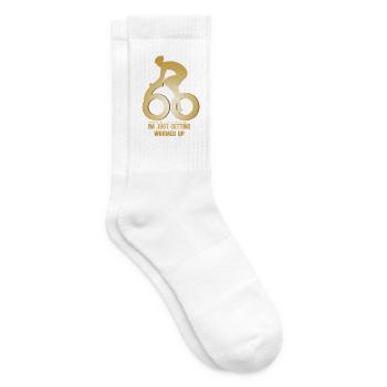 Radfahrer 60 Geburtstag - Tennissocken - Weiß - Rechts