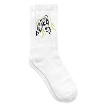 Zusammen gebunden – Spirituelle Federn - Tennissocken - Weiß - Rechts