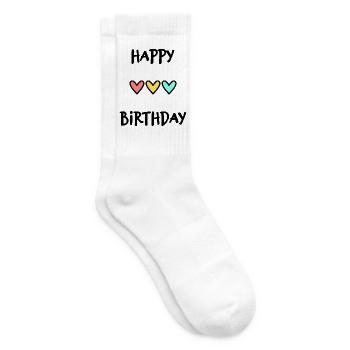 JAHRESTAG. ALLES GUTE ZUM GEBURTSTAG. ALLES GUTE ZUM GEBURTSTAG. - Tennissocken - Weiß - Rechts