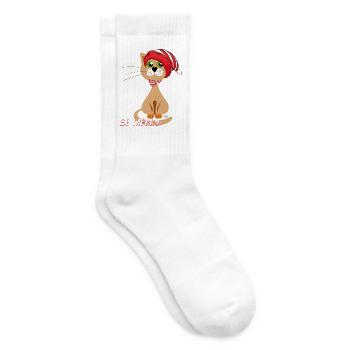 be Merry Christmas Cat - Tennis socks - white - Right