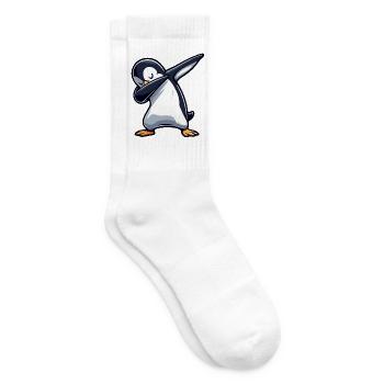 Cool Penguin Dabbing Dancing Relaxed Fun - Tennis socks - white - Right