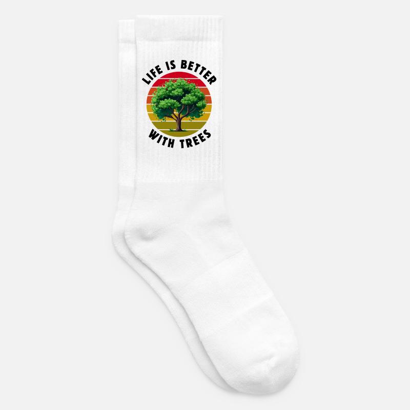 Life is better with trees - Tennis socks - white