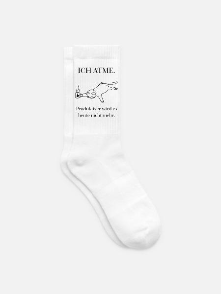 Ich atme. Produktiver wird es heute nicht mehr. - Tennissocken - Weiß