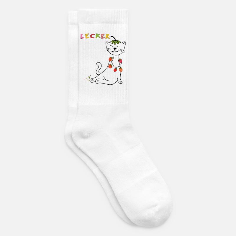 Erdbeeren Katze - Tennissocken - Weiß