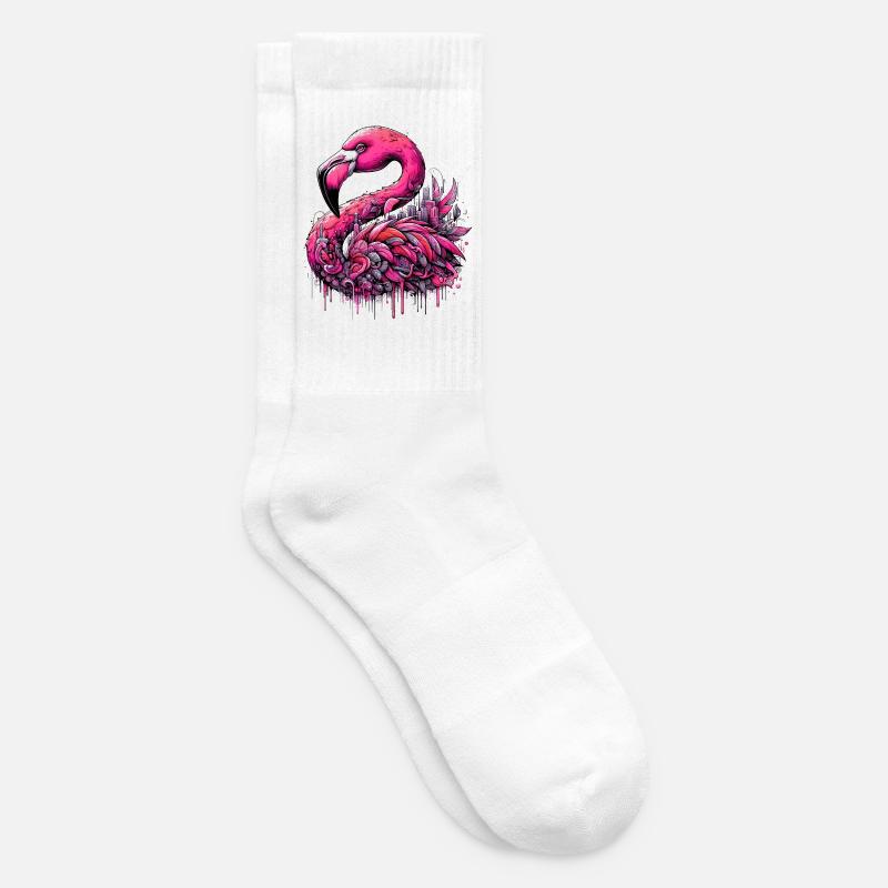 Flamingo - Tennis socks - white