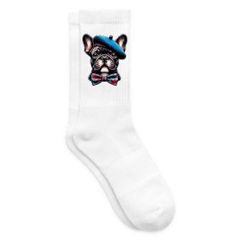 Bouledogue français Chien - Chaussettes de tennis - blanc - Droite