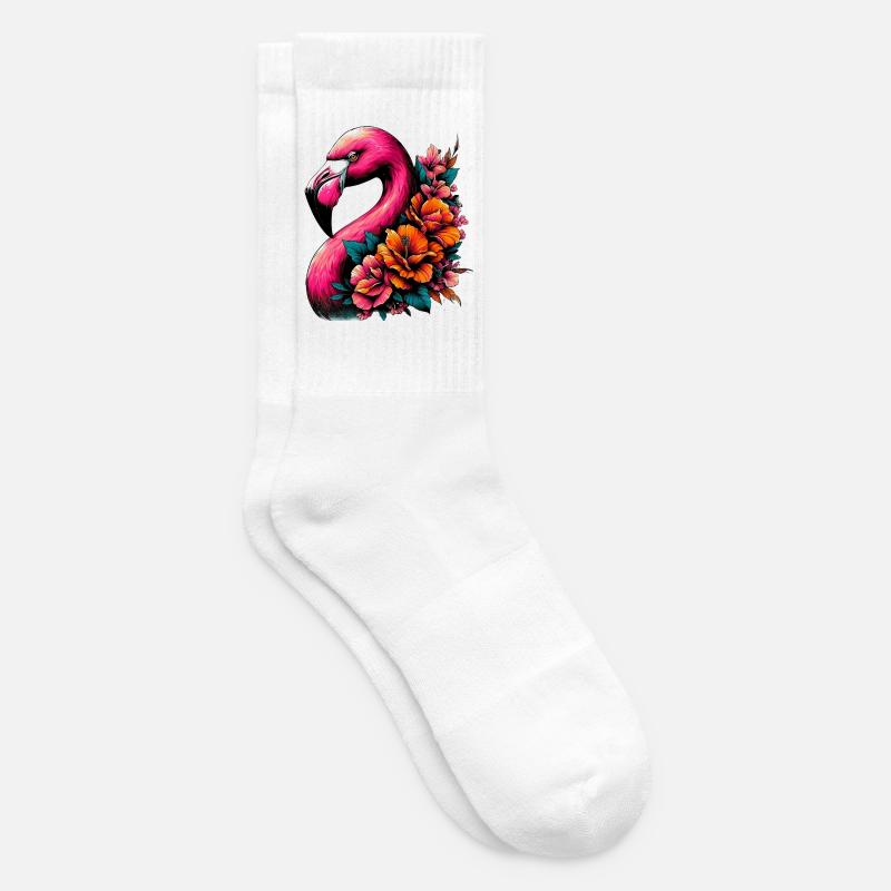 Flamingo - Tennissocken - Weiß