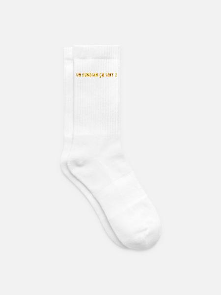Leopardentext auf schwarzem Hintergrund - Tennissocken - Weiß