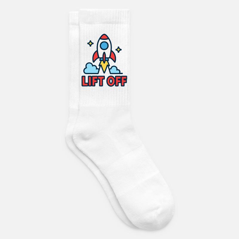 Galactic Ascension - Rocket Design - Tennis socks - white