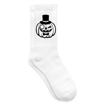 Distingué Citrouille Chapeau Haut de Forme Monocle Halloween Empire - Chaussettes de tennis - blanc - Droite