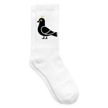 Dove with Crown | King of the City Symbol - Tennis socks - white - Right